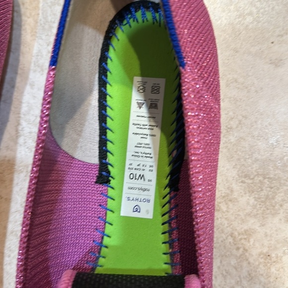 Rothy's The Flat In Bloom Metallic Purple Ballet Shoe 10 slip on flats - Picture 5 of 8